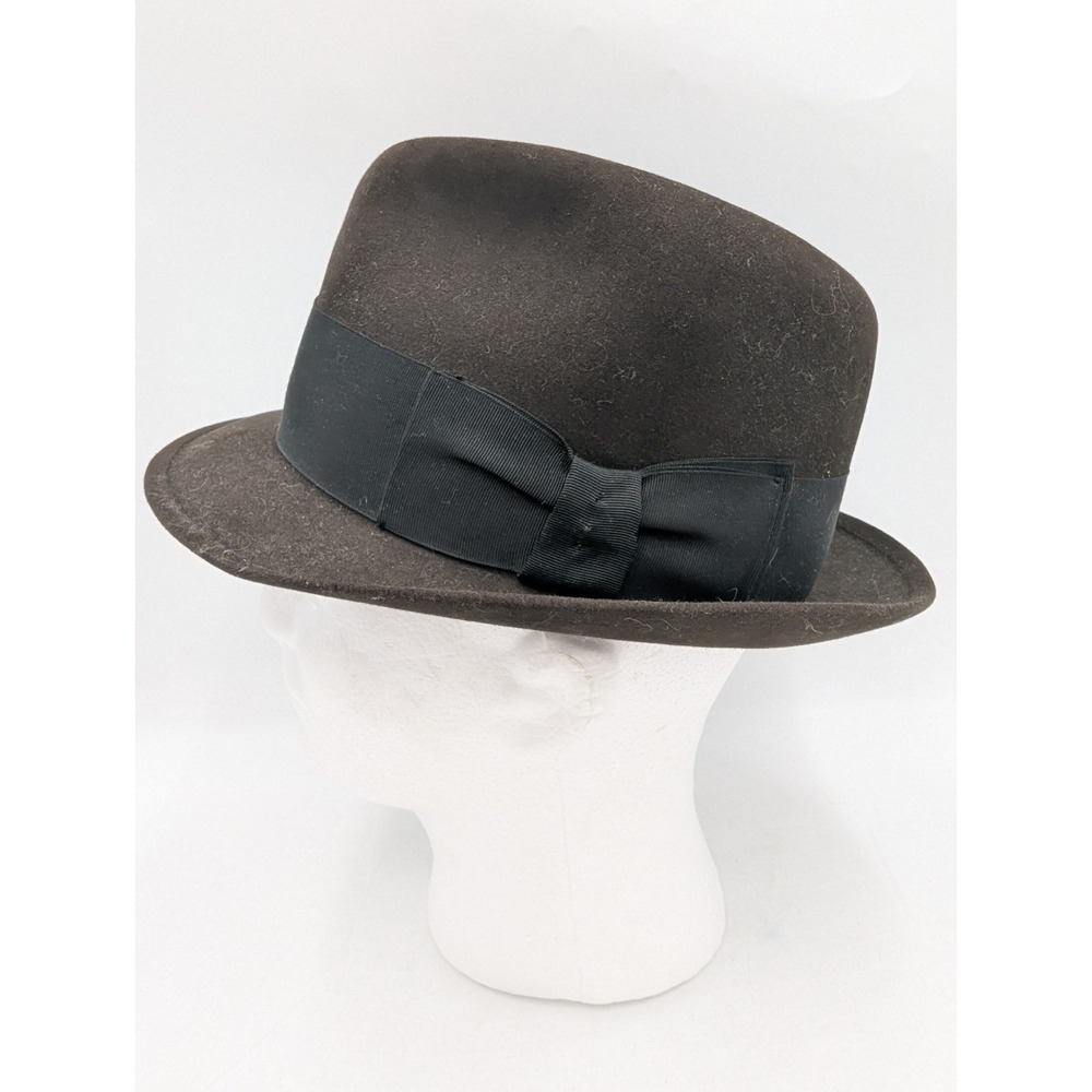 Resistol Kitten Finish Jet 707 Beaver 3x Smoke Brown Fedora Size 7